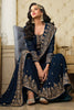 Navy Blue Partywear Salwar Kameez Sharara suit