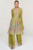 Parrot Color Partywear Embroidery Kurta Palazzo Set