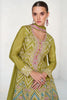 Parrot Color Partywear Embroidery Kurta Palazzo Set