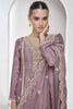 Partywear Purple Color Embroidery Kurta Palazzo Set