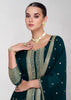 Beautiful Green Color Readymade Indian Partywear Anarkali