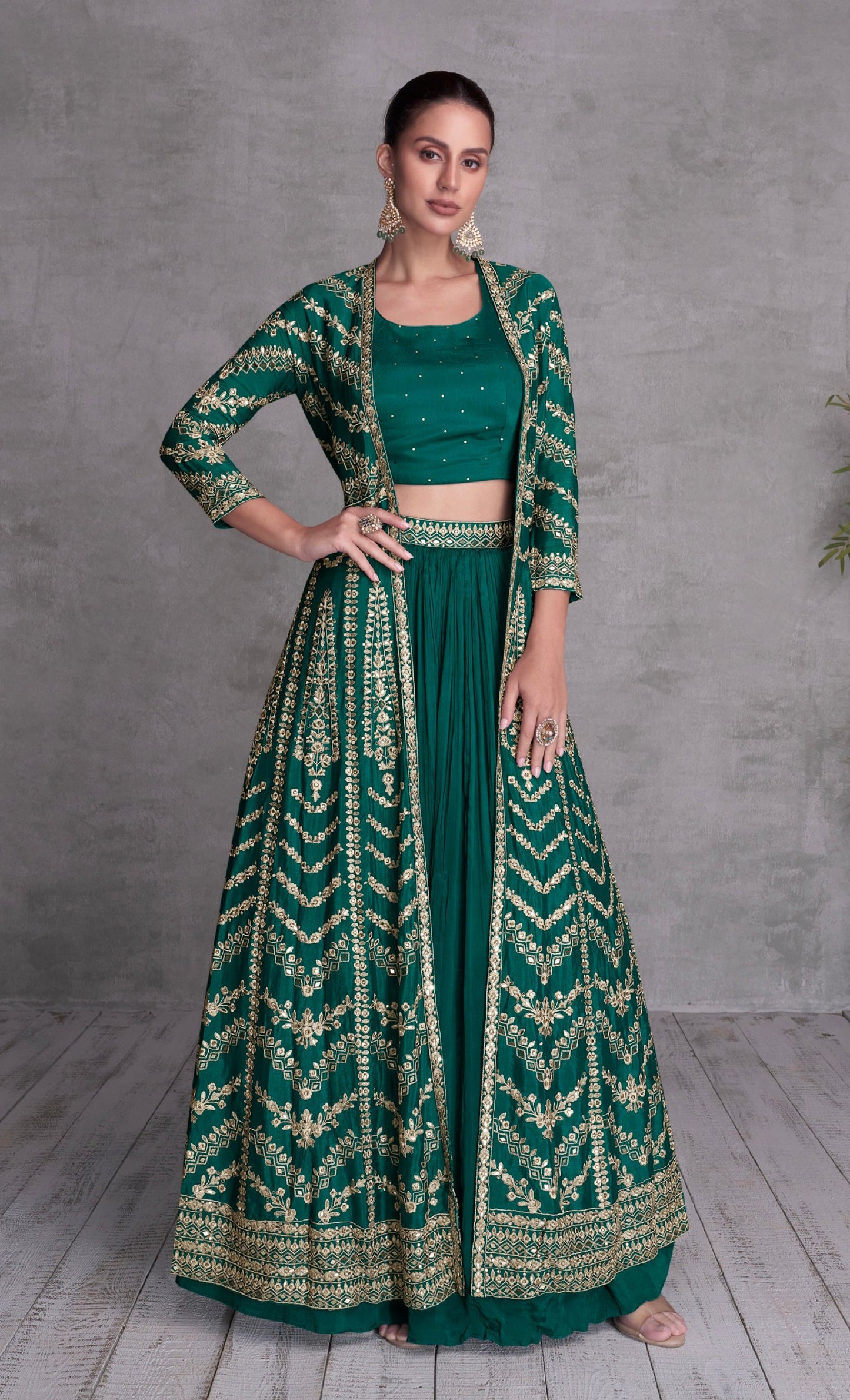 Beautiful Embroidery Work Reday To Wear Lehngha Suit