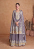 Purple Festival Partywear Georgette Salwar Palazzo Dress