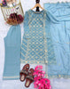 Blue Colure Heavy Embroidery Partywear Salwar Palazzo Pent