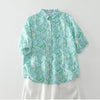 Sky Blue Pure Cotton Floral Shirt – Women’s Casual Wear