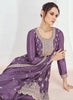 Wine Color Chinon Fabric Embroidery Palazzo Salwar Suit