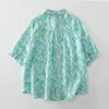Sky Blue Pure Cotton Floral Shirt – Women’s Casual Wear