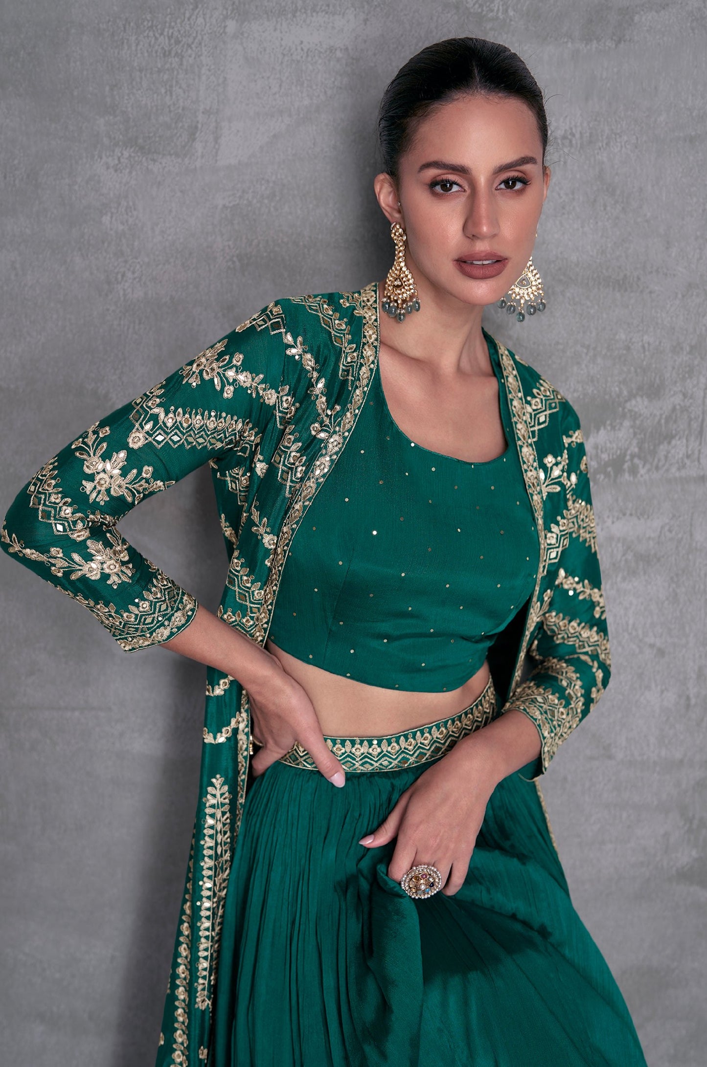 Beautiful Embroidery Work Reday To Wear Lehngha Suit