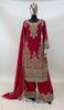 Chinon Fabric Partywear Embroidery Palazzo Suit
