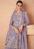 Purpal Colour Chinon Fabric Partywear Sharara Salwar Suit