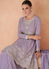 Purpal Colour Chinon Fabric Partywear Sharara Salwar Suit