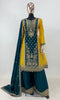 Yellow Color Readymade Indian Partywear Salwar Plazzo Suit