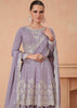 Purpal Colour Chinon Fabric Partywear Sharara Salwar Suit