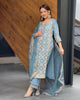 Blue Colure Heavy Embroidery Partywear Salwar Palazzo Pent