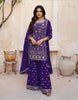 Partywear Blue Sharara Suit With Embroidery