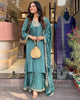 Skyblue Coluer Partywear Chinon Salwar Kameez Palazzo Suit