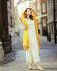 White Colure Partywear Salwar Kameez Suit With Embroidery