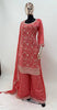 Peach Vichitra Embroidered Salwar Kameez Suit