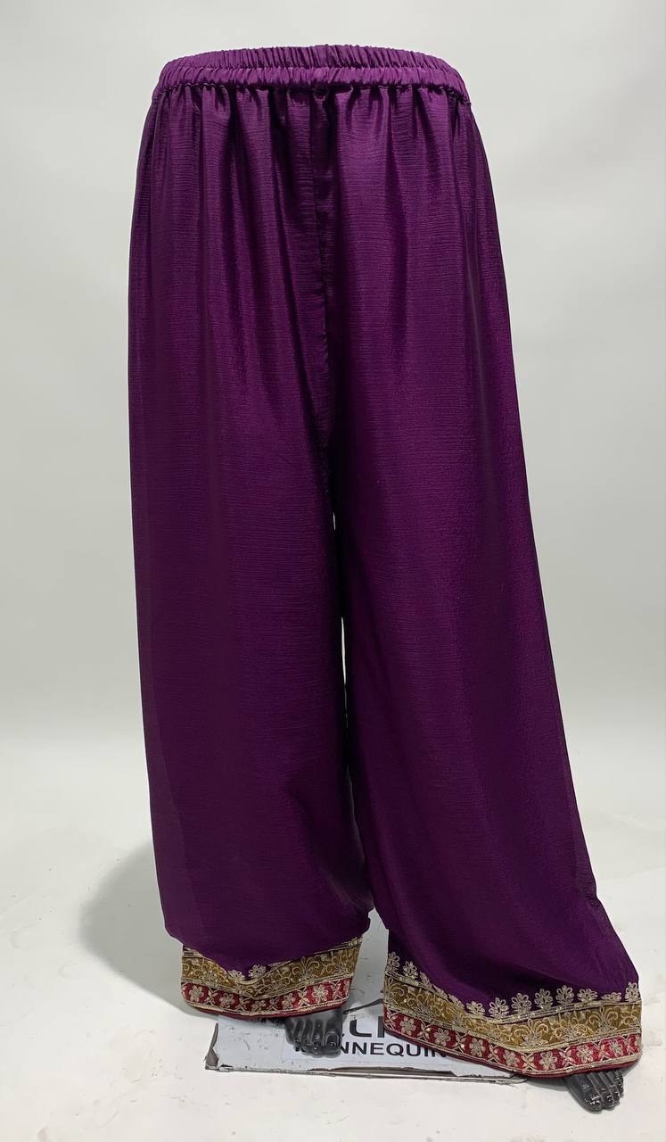 Superb Purple Color Chinon Fabric Partywear Suit