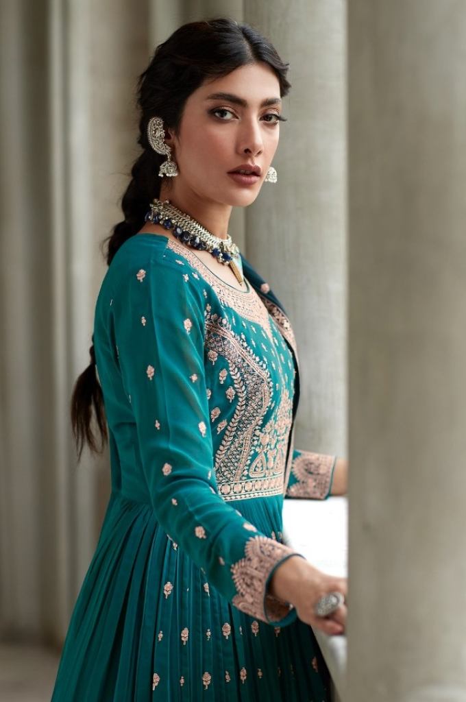 Skyblue Coluer Readymade Indian Pakistani Weeding Party Salwar Kameez Lehenga Suit