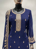 Blue Colure Heavy Embroidery Partywear Dress