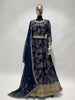 Readymade Blue Block Printed Anarkali Suit