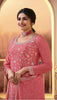 Peach Vichitra Embroidered Salwar Kameez Suit