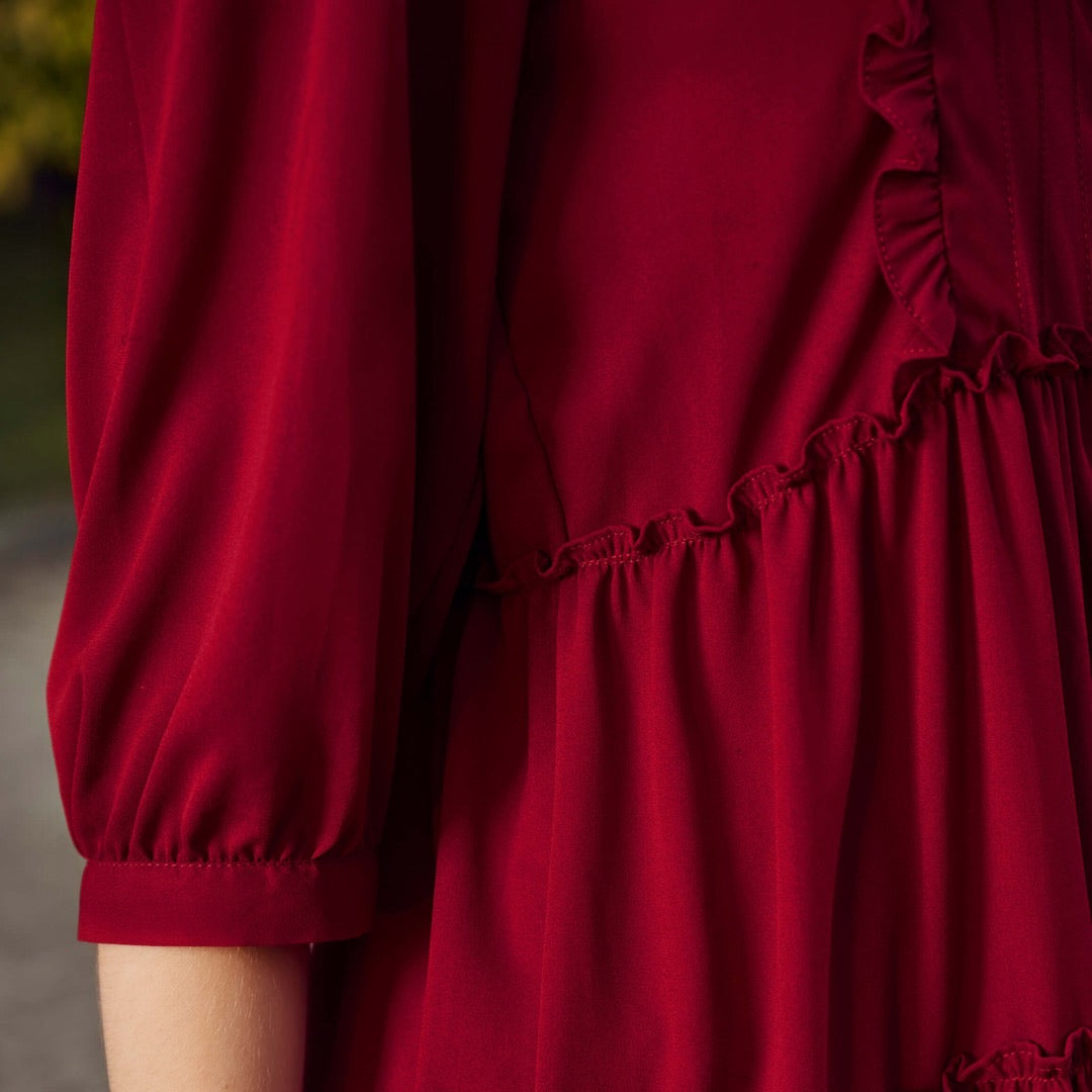 Western on sale burgundy dress